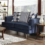 Blaenavon Love Seat in Blue by Furniture of America - FOA-SM8825-LV