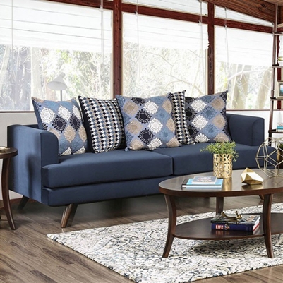 Blaenavon Sofa in Blue by Furniture of America - FOA-SM8825-SF