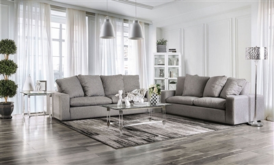 Acamar 2 Piece Sofa Set in Gray by Furniture of America - FOA-SM9104