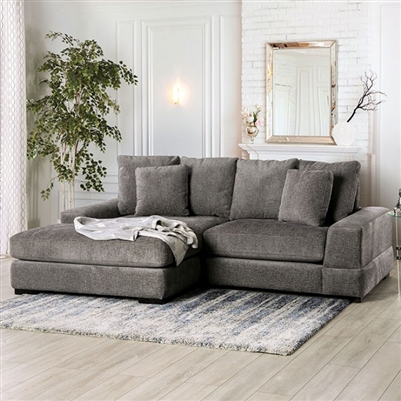 Ainsley Sectional Sofa in Charcoal by Furniture of America - FOA-SM9111