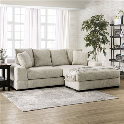 Ainsley Sectional Sofa in Beige by Furniture of America - FOA-SM9112