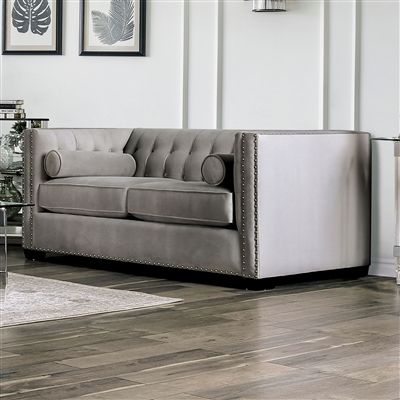 Elliot Love Seat in Light Gray by Furniture of America - FOA-SM9115-LV