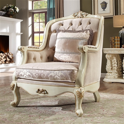 Antique Lavish Carved Upholstery Chair by Homey Design - HD-2011-C