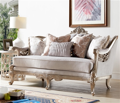 Classic European Loveseat in Antique Silver Finish by Homey Design - HD-20353-L