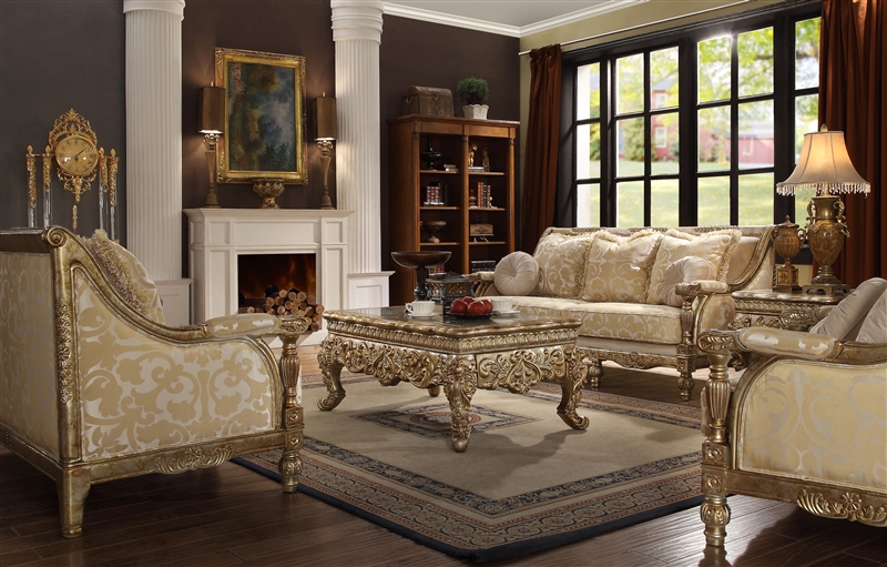 Victorian Wood Trim 2 Piece Living Room Set By Homey Design Hd 205