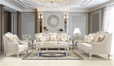 Decorative Trim Elegant Upholstery 2 Piece Living Room Set by Homey Design - HD-2057