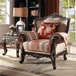 Antique Style Exposed Wood Carved Trim Chair by Homey Design - HD-2638-C