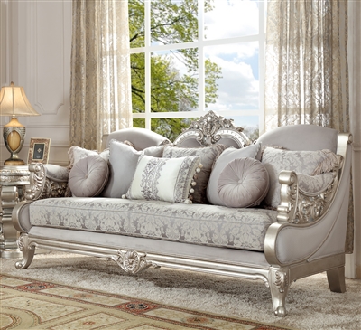 Bella Lusso Sofa in Metallic Silver Finish by Homey Design - HD-2662-S