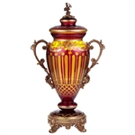Arc De Cristal URN in Bronze-Amber & Ruby Red-Gold Finish by Homey Design - HD-3016