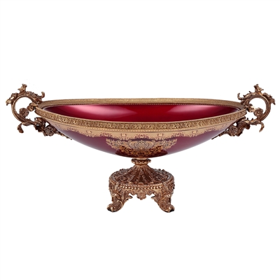 Arc De Cristal Bowl in Bronze/Ruby Red/Gold Finish by Homey Design - HD-6003L