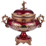 Arc De Cristal URN in Bronze/Ruby Red/Gold Finish by Homey Design - HD-6009XL