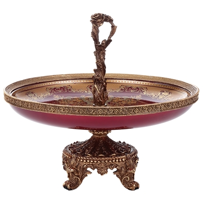 Arc De Cristal Bowl in Bronze/Ruby Red/Gold Finish by Homey Design - HD-6024