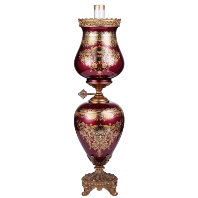 Arc De Cristal Table Lamp in Bronze/Ruby Red/Gold Finish by Homey Design - HD-6030L