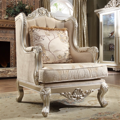 Elegant Tufted Decorative Trim Upholstered Chair by Homey Design - HD-661-C