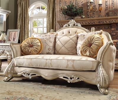 Elegant Tufted Decorative Trim Upholstered Loveseat by Homey Design - HD-661-L