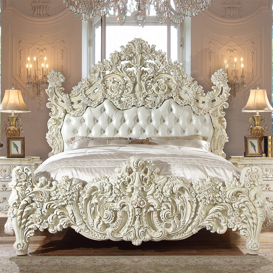 Victorian Carved Frame Tufted Bed By, Framed Tufted Headboard