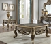 Traditional Perfect Brown with Metallic Antique Gold Finish 3 Piece Occasional Table Set by Homey Design - HD-905BR-OT