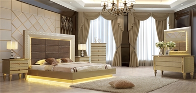 Elegant Contemporary Headboard 6 Piece Bedroom Set by Homey Design - HD-918-BEDROOM