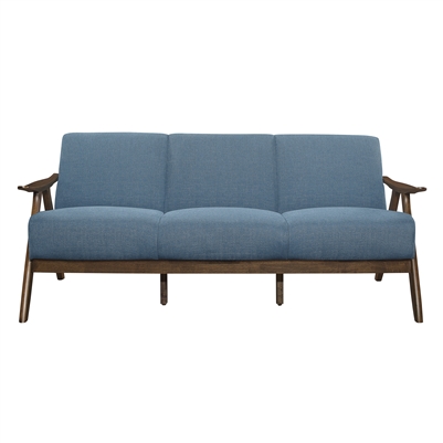 Damala Sofa in Walnut & Blue by Home Elegance - HEL-1138BU-3