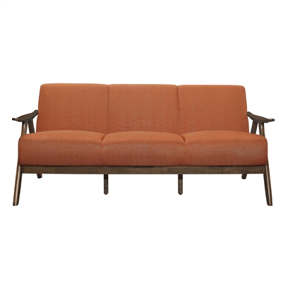 Damala Sofa in Walnut & Orange by Home Elegance - HEL-1138RN-3