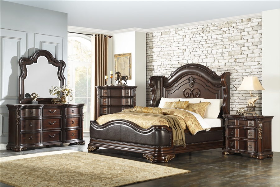 Royal Highlands 6 Piece Bedroom Set In Rich Cherry By Home Elegance Hel 1603 1 4