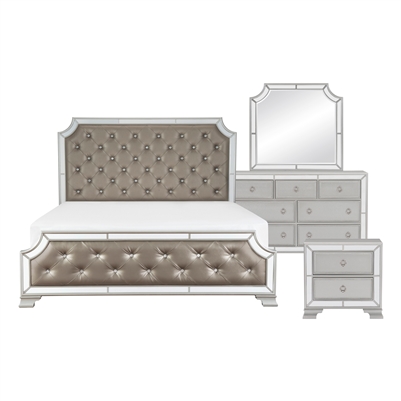 Avondale Queen Bed in Silver by Home Elegance - HEL-1646-1