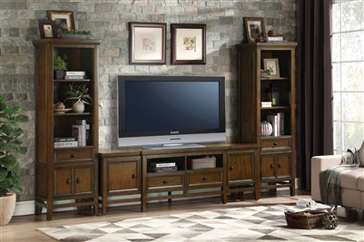 Frazier Park 3 Piece 81" TV Stand Set in Brown Cherry by Home Elegance - HEL-16490-81