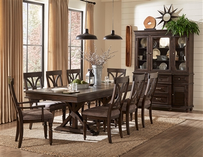 Cardano 7 Piece Dining Set in Driftwood Charcoal by Home Elegance - HEL-1689-96-7