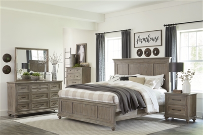 Cardano 6 Piece Bedroom Set in Light Brown by Home Elegance - HEL-1689BR-1-4