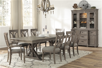 Cardano 7 Piece Dining Set in Driftwood Light Brown by Home Elegance - HEL-1689BR-96-7
