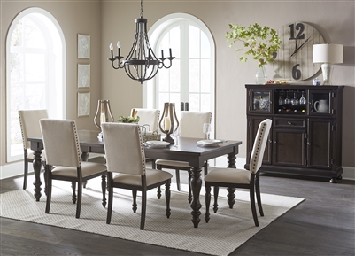 Begonia 5 Piece Dining Set in Gray by Home Elegance - HEL-1718GY-90-5