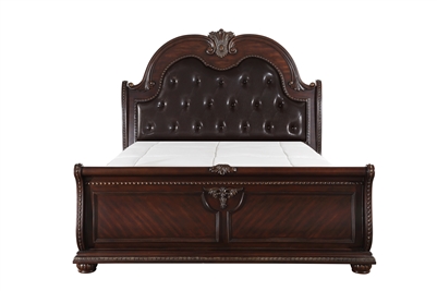 Cavalier Queen Bed in Dark Cherry by Home Elegance - HEL-1757-1