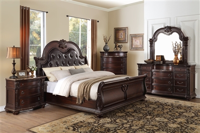 Cavalier 6 Piece Bedroom Set in Dark Cherry by Home Elegance - HEL-1757-1-4