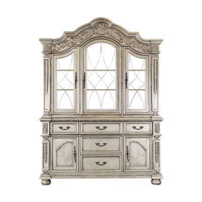 Catalonia Buffet & Hutch in Platinum Gold by Home Elegance - HEL-1824PG-50