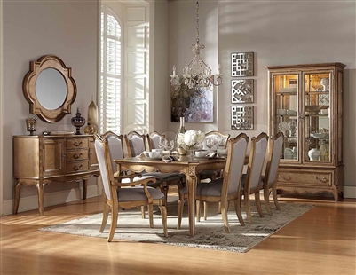 Chambord 7 Piece Dining Set in Gold by Home Elegance - HEL-1828-92-7