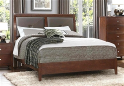 Cullen Queen Sleigh Bed in Brown Cherry by Home Elegance - HEL-1855-1