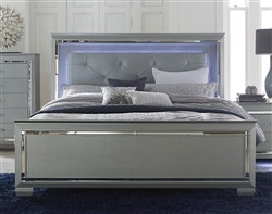 Allura Queen Bed in Silver by Home Elegance - HEL-1916-1