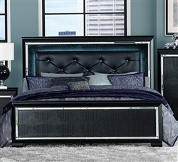 Allura Queen Bed in Black by Home Elegance - HEL-1916BK-1