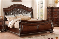 Chaumont Queen Bed in Brown Cherry by Home Elegance - HEL-1945-1