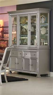 Bevelle Buffet & Hutch in Silver by Home Elegance - HEL-1958-50