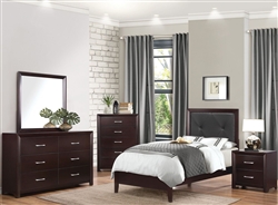 Edina 4 Piece Youth Bedroom Set in Brown Espresso by Home Elegance - HEL-2145T-1-4