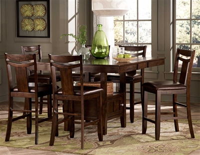 Broome 5 Piece Counter Height Dining Set in Dark Brown by Home Elegance - HEL-2524-36-5