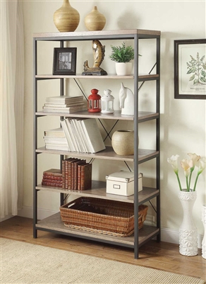 Daria 40" W Bookcase in Grey by Home Elegance - HEL-3224N-17
