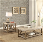 Ridley 2 Piece Occasional Table Set in Weathered Wood by Home Elegance - HEL-3551-30