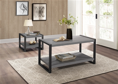 Dogue 2 Piece Occasional Table Set in Gunmetal by Home Elegance - HEL-3606-30