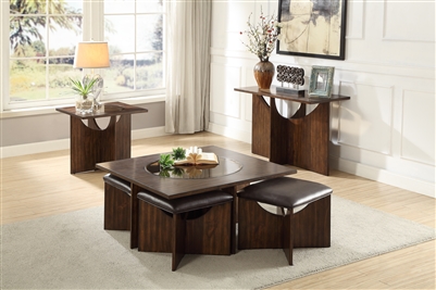 Akita 2 Piece Occasional Table Set in Cherry by Home Elegance - HEL-3614-01