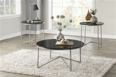 Perivale 3 Piece Occasional Table Set in Silver by Home Elegance - HEL-3623-31-3PK