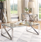 Rush 2 Piece Occasional Table Set in Chrome by Home Elegance - HEL-3644-30