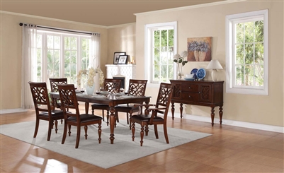 Creswell 7 Piece Dining Set in Rich Cherry by Home Elegance - HEL-5056-78-7