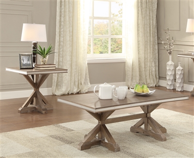 Beaugrand 2 Piece Occasional Table Set with Metal Banding by Home Elegance - HEL-5177-30